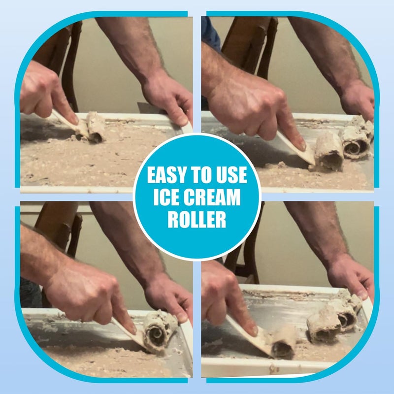 Jage Kitchen Supply صانع آيس كريم ملفوف كبير جداً (14"x10") - اصنع آيس كريم فوري مع العائلة - قم بلف آيس كريمك بنفسك - صينية لف الآيس كريم - Image 4